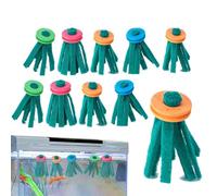 Éponge de Frai - Lot de 10 Tapis de Frai Éleveur pour Poissons,Kit Flottant avec Anneau en Mousse pour Organismes Aquatiques Crevettes Poissons Arc-en-
