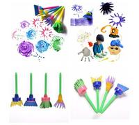 Éponge De Graffiti Fleur Bricolage, Fournitures D'art, Pinceaux De Peinture, Sceau, Outil De Dessin Pour Enfants, Jouet Créatif Amusant, 4 Pièces/Ensemble