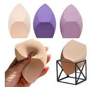 Éponge de maquillage et support - Grand ensemble de tampons de maquillage pour fond de teint, applicateur, mélangeur et porte-éponge, éponge anti-cernes pour poudre liquide, crème solaire