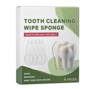 Éponge de nettoyage des dents - Mousse souple, lingettes dentalles, éclaircissant buccal | 4 éponges compactes pour soins des dents avec texture douce pour, école, voyage, bureau, voyage