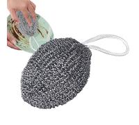 Éponge de nettoyage en fil d'acier - Outil de nettoyage pour vaisselle en métal, réutilisable, robuste, réinventé | Nettoyeur d'ustensiles de cuisine avec cordon pour casseroles de cuisine, poêles