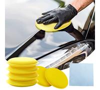 ÉPonge de Polissage de Voiture,Pad Polissage,Tampon Polissage,Tampon Applicateur Voiture,ÉPonges de Polissage,Applicateur Ceramique Voiture,Tampons d'Applicateur de Cire,ÉPonge Polie à la Main,7pcs