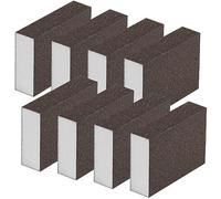 Éponge de Ponçage, 100/200 Grain Bloc de Ponçage Utilisation Humides et Secs Éponges de Sable Fin Lavable et Réutilisable Cales à Poncer kit pour Bois Métal Polissage 8 pièces
