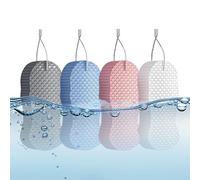 Éponge Douche Corps 4 Pièces Pouf Nettoyant et Exfoliant