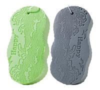 Eponge Exfoliante Corps, Éponge de Bain Exfoliante, NlsqEU Éponge Gommage pour Le Corps, Lot de 2 Éponges Douche Naturelles, Éponges Bain Exfoliantes Magiques Super Douces, pour Toute la Famille