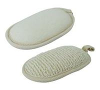 Vivezen - Éponge exfoliante et nettoyante en fibre de bambou double face 13 x 8 x 3 cm