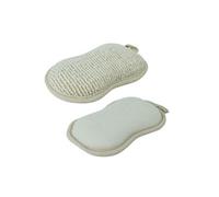 Vivezen - Éponge exfoliante et nettoyante en fibre de bambou double face 16 x 10 x 3 cm