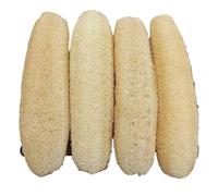 Éponge exfoliante naturelle en luffa for le bain, avec corde, for le soin de la peau, le spa, la douche, le bain, la cuisine(Length 31-35cm(4pcs))