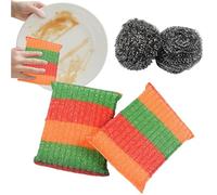 Éponge fil | Épurateur de savon en acier lourd, brosse réutilisable éponge polyvalente pour poêles SULTOPI Hygiène graisse têtue Crème