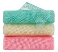 éPonge Filet Filet Long, éponge de bain, filet de lavage, douche, épurateur de corps, épurateur de dos, Agent de lissage de la peau(1)