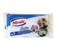 Éponge gommante - NICOLS - Magico - Lot de 3 - Efface tout - Dimensions 119x69x29mm