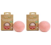 Eponge Konjac Visage Naturelle - Nettoie et Purifie - Démaquille le Visage en Douceur - Eponge Visage Konjac Fleur de Cerisier Exfoliante - Routine Beauté, Skincare, Douche - Feel Natural (Lot de 2)