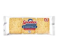 Eponge l'essentielle - Spontex - Tous nettoyages ménagers - Super absorbantes - Lot de 3