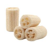 Éponge loofah, Lot de 4 éponges luffa beiges for la vaisselle et le corps