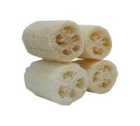 Éponge loofah, Lot de 4 éponges luffa blanches naturelles et biologiques 6 x 10 cm for la douche cuisine
