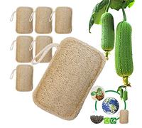 Éponge Luffa Organique 6pcs - Exfoliante, 100% Biologique, Biodégradable et Compostable - Pour Cuisine, Salle de Bain, Camping - Protection de l'Environnement Naturel