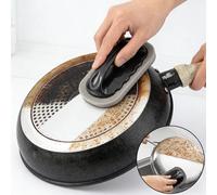 Éponge magique émeri, brosse, lingette, gomme, nettoyeur, cuisine, bain, rouille, forte décontamination, outils de nettoyage avec poignée, outils ménagers Black