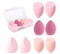 Eponge Maquillage, 8 Pièces Éponges de Maquillage, Beauty Blender, Éponge Maquillage Fond de Teint, Eponge Fond de Teint, pour la plupart des cosmétiques (Rose)
