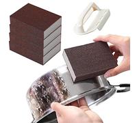 éPonge Nano Carborundum, Avec Poignée, Magiques Multi-Usages Outils de Nettoyage,Augmente La Friction pour éLiminer Les Taches Tenaces et La Rouille des Casseroles et Des Poêles (4PCS+1 manipuler)