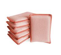 Éponge réutilisable Lavable, éponge Vaisselle - Lot de 6 Éponges en Fibre de Bambou Naturelle, Absorbantes et Grattantes, Séchage Rapide, sans Odeur, Nettoyage Cuisine (Naturel)
