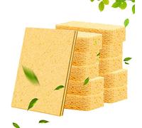 Eponge Vaisselle Naturelle, Eponge Reutilisable Lavable - Eponge Vaisselle Essuie-éponge en pâte de Bois compressée Éponges Anti-Rayures pour Cuisine Domestique (10 pièces)