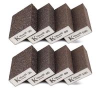 Éponged e Ponçage 36/60/80/100 Assortiment de 4 Tampons de Ponçage Différents Eponge Abrasive Ccale a Poncer Sanding Sponge pour Poncer Polir Métal Bois