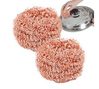 Éponges à récurer en cuivre | Épaisseur Renforcée pour Nettoyage Cuisine - Brosse Récureuse Multifonction, Fournitures de Nettoyage Non Abrasives pour Vaisselle Poêle et Casserole