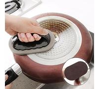 Éponges à récurer en émeri avec poignée pour Cuisine, Sol, carrelage, Verre, tampons à récurer Multi-usages pour récurer la Salle de Bain, Les casseroles, Les poêles, Les éviers (Marron)