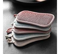 Éponges à récurer, tampons à récurer en microfibre pour la cuisine, éponges double face