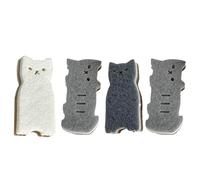 Éponges Chat pour Vaisselle,Éponge De Cuisine Chat,4X éponge à Vaisselle en Forme de Chat Mignon - Épurateur de Chiffon à Vaisselle, Accessoires de Cuisine multifonctionnels pour Les Meubles,