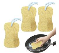 Éponges Cuisine, Lavage à Vaisselle, Tampon à récurer en Coton en pâte en Bois, éponge de Nettoyage Non nugée Durable, Polyvalent pour Les comptoirs, Lave-Vaisselle, Lavage de Voiture, Salle de Bain
