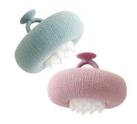 Éponges de douche avec motif tournesols | Éponge de douche 2 en 1 | Lot de 2 brosses de nettoyage à ventouse pour hôtel, voyage, spa, maison, salle de gym, temps de bain après l'entraînement fille