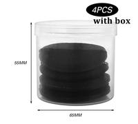 Éponges De Maquillage En Velours Noir Avec Boîte,Support Pour Utilisation À Sec,Tampon De Poudre De Réglage,Fard À Joues,Bb Crème,Fond De Teint,Bouffée De Maquillage - Type Round 4pcs With Box