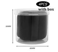 Éponges De Maquillage En Velours Noir Avec Boîte,Support Pour Utilisation À Sec,Tampon De Poudre De Réglage,Fard À Joues,Bb Crème,Fond De Teint,Bouffée De Maquillage - Type Square 4pcs With Box