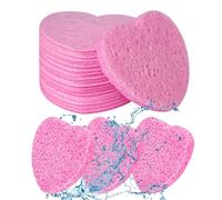 Éponges En Forme De Cœur - 7 X 6 X 0,8 Cm, Tampons Éponge De Nettoyage Du En Fore De Cur, Design Unique En For De Cœur, Tampons Nettoyants Pour Le Visage, Éponges Pour Le Visage En Forme De
