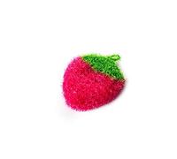 Éponges en microfibre en forme de fraise, éponges en microfibre anti-rayures pour le nettoyage, tampon à récurer réutilisable, jolie brosse à vaisselle pour cuisine (rose rouge)