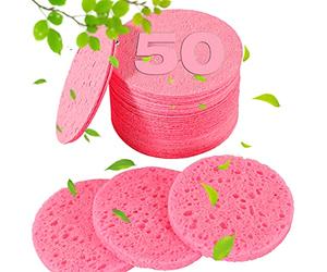 Éponges faciales comprimées à 50 comptes pour esthéticiennes - nettoyage du visage, massage, exfoliation des pores, masque, démaquillage
