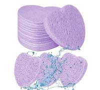 Éponges faciales comprimées, éponges faciales en coeur à 50 comptes - éponges de visage spa, éponges cosmétiques pour le nettoyage quotidien du visage, maquillage de maquillage