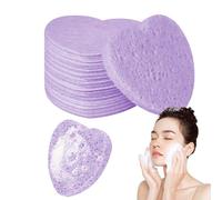 Éponges faciales comprimées, éponges pour le cœur, éponges comprimées dans des coeurs de 50 pc - éponges cosmétiques naturelles pour spa, éponges faciales en forme de cœur pour prendre un retard