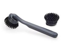 Joseph Joseph Brosse à vaisselle 6500009, poils durables, grattoir, tête remplaçable, gris