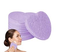 Éponges pour le visage en forme de cœur - Outils de spa cosmétiques naturels compressés | Puff pour le visage en Celluouse rose | Tampons nettoyants démaquillants doux pour les soins quotidiens de la