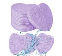 Éponges pour le visage - Lot d'éponges faciales en forme de cœur - Tampons compressés naturels pour enlever le maquillage - Outil cosmétique doux - 2,76 pouces - Soin de routine de soins de la peau