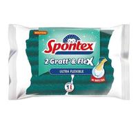 Éponges - SPONTEX - Lot de 2 - Gratt' & flex - Ultra flexible - Non rayante