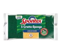 Éponges - SPONTEX - Lot de 3 - Grattante longue durée