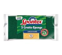 Éponges - SPONTEX - Lot de 3 - Grattante longue durée