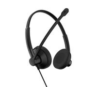 EPOS Impact 100 MS Stéréo USB-C+A Casque avec Microphone, Microsoft Teams, Anti-Bruit, Léger, Commande Appels, Adaptateur USB, Coussinets Doux, Professionnel UC, Noir