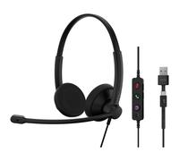 EPOS IMPACT 100 Series - Micro-casque - sur-oreille - filaire - USB-A, USB-C - noir - Certifié pour Microsoft Teams