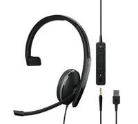 EPOS | Sennheiser Adapt 135T USB II (1000900) - Casque Filaire unilatéral - Connectivité Jack/USB 3,5 mm, certifié MS Teams - Optimisé UC - Son supérieur - Confort amélioré - Contrôle des appels -