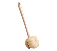 Époudeur arrière pour douche, pinceau de douche pour une peau exfoliante et un gommage doux, une tête de Brussh à double face pour un brossage humide ou sec, une longue poignée en bois nettoie 15,35x3