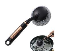 Époudeur en Acier Inoxydable - Tampon Métallique De 22x8,5 Cm, Brosse À Poignée PP, Brosse À Vaisselle Robuste avec Poils en Acier | Outil De Lavage Polyvalent pour lesComptoirs, lesCarreaux, lesPl